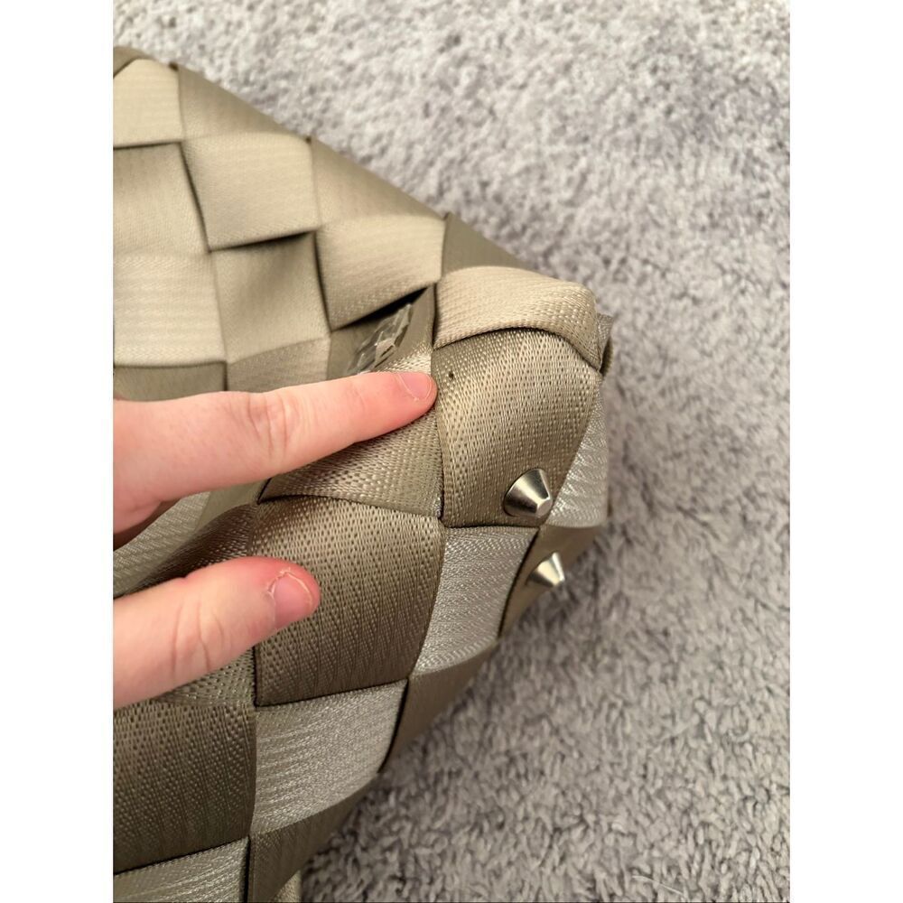 Maggie Bags Recycled Seatbelt Backpack Tan/Beige - Picture 11 of 12